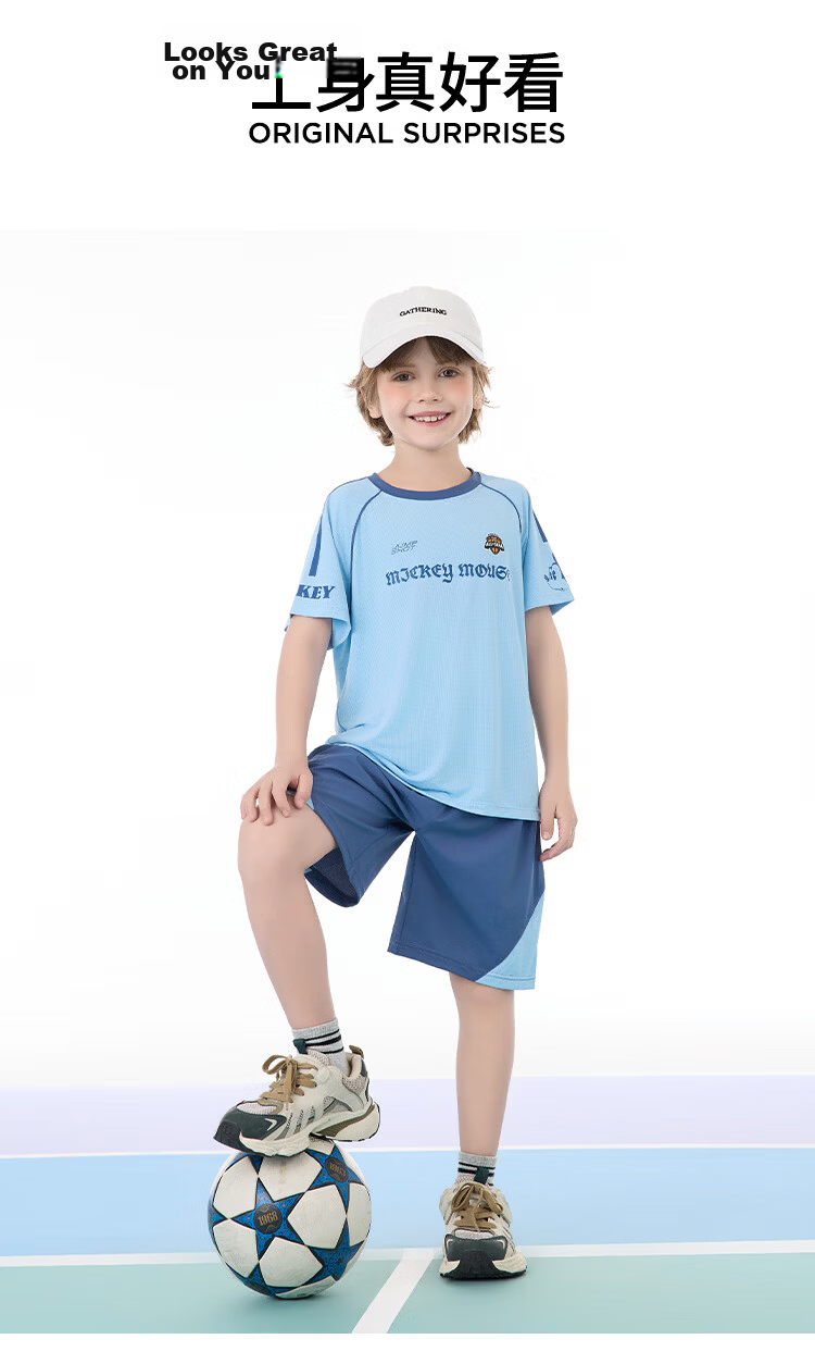Disney Kids Summer Outfit 2026 New Outdoor Sports Casual Set Purple Tie-Dye Size 110 19