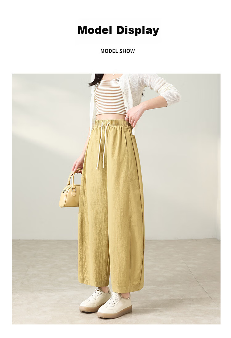 Free Style Wide Leg Pants Women Summer Thin 9/10 Lantern Pants 2026 New High Waist Slim Loose Lazy Curved Casual Pants 13