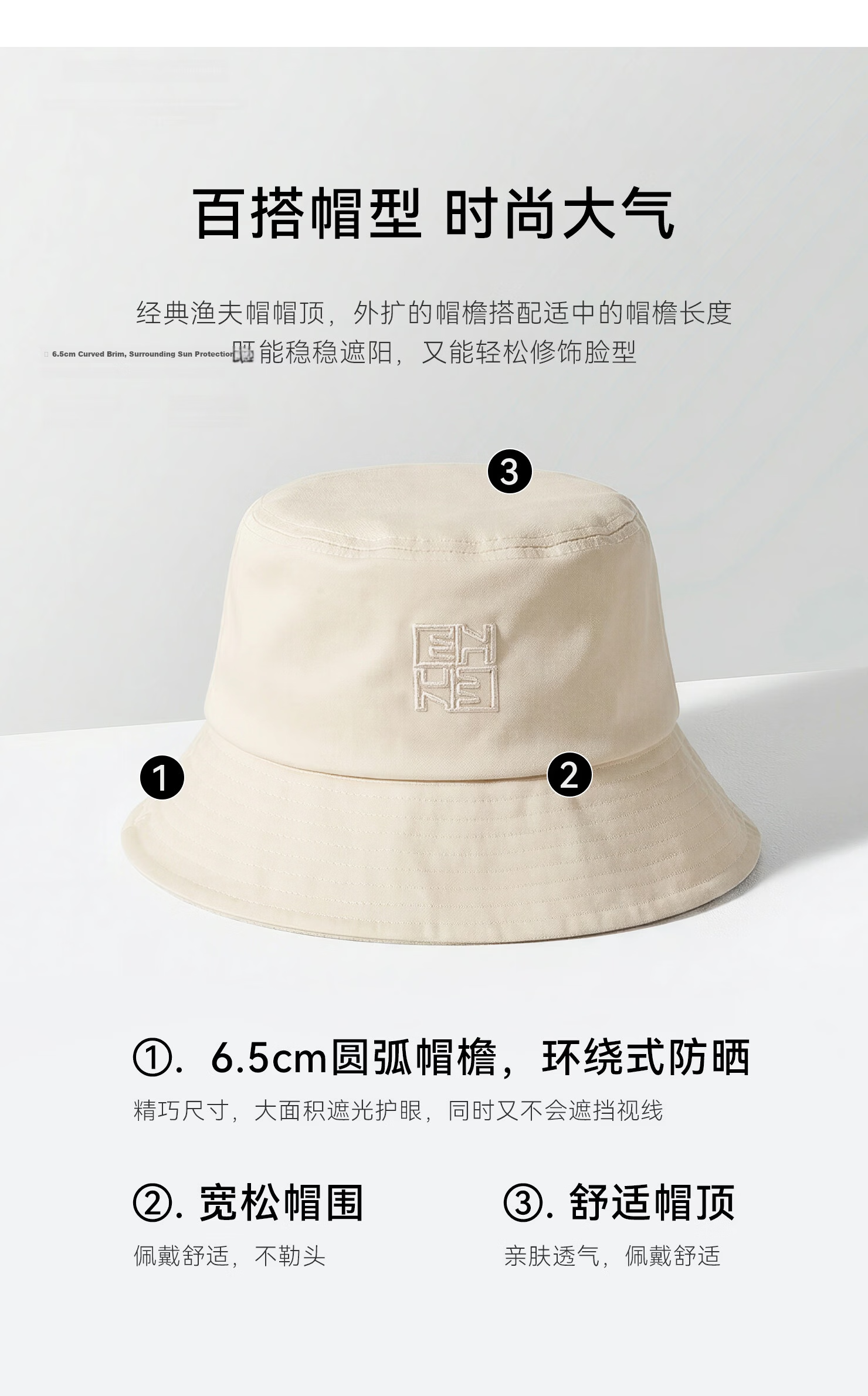 ELLE HOMME 100% Cotton Men's Fisherman Hat UV Protection Foldable Casual Embroidered Commuter Cap 5