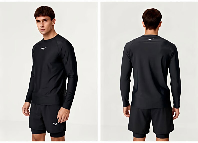 MIZUNO Men's Sports Swimwear Quick-Dry Long Sleeve Sun Protection Beach Diving Surfing Suit A1105 Gray 3XL 15