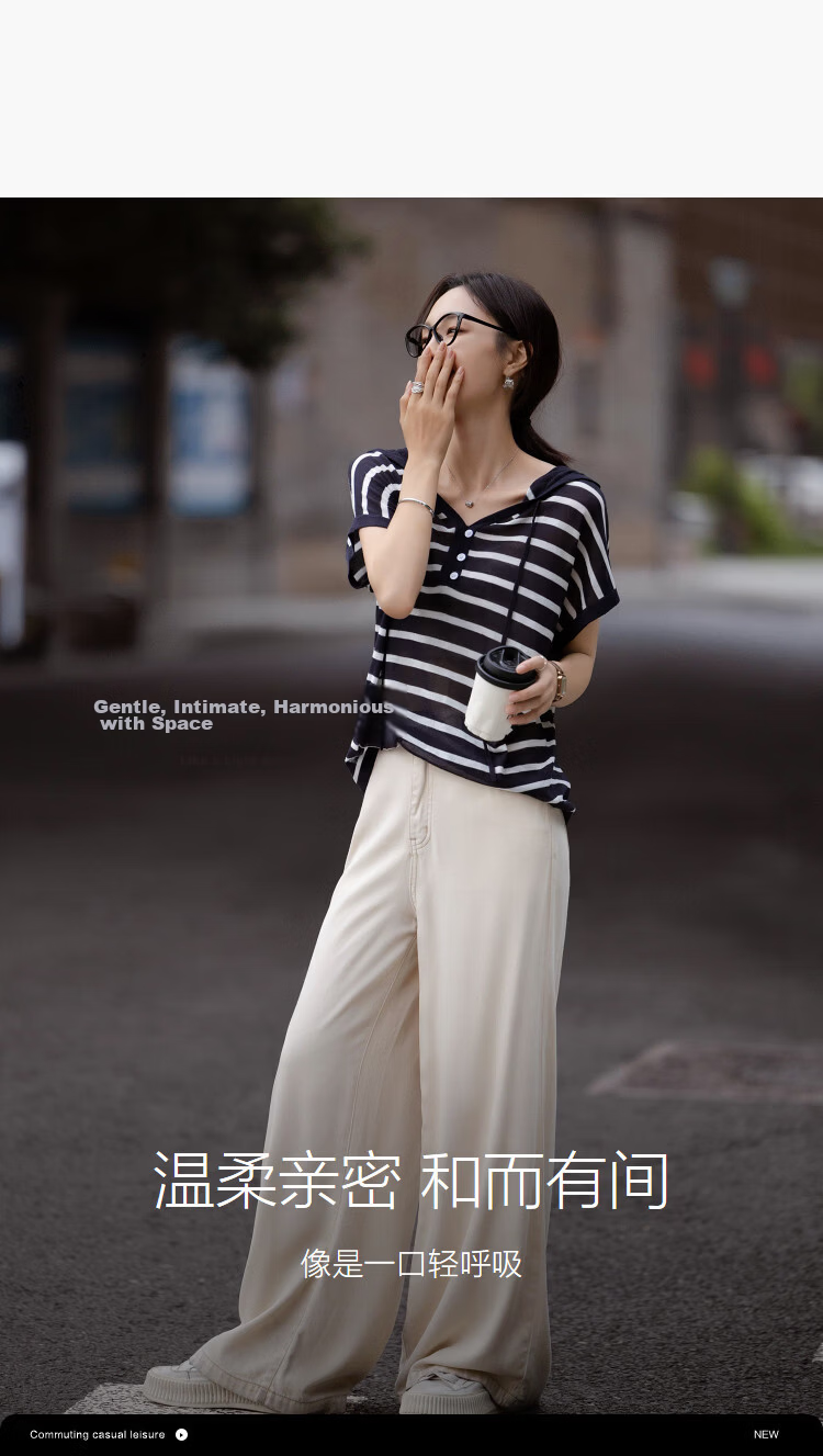 Demana [With Linen Lyocell] Spring College Style Hooded Colorblock Striped Loose Slim Knit Sweater for Women Premium Feel 8