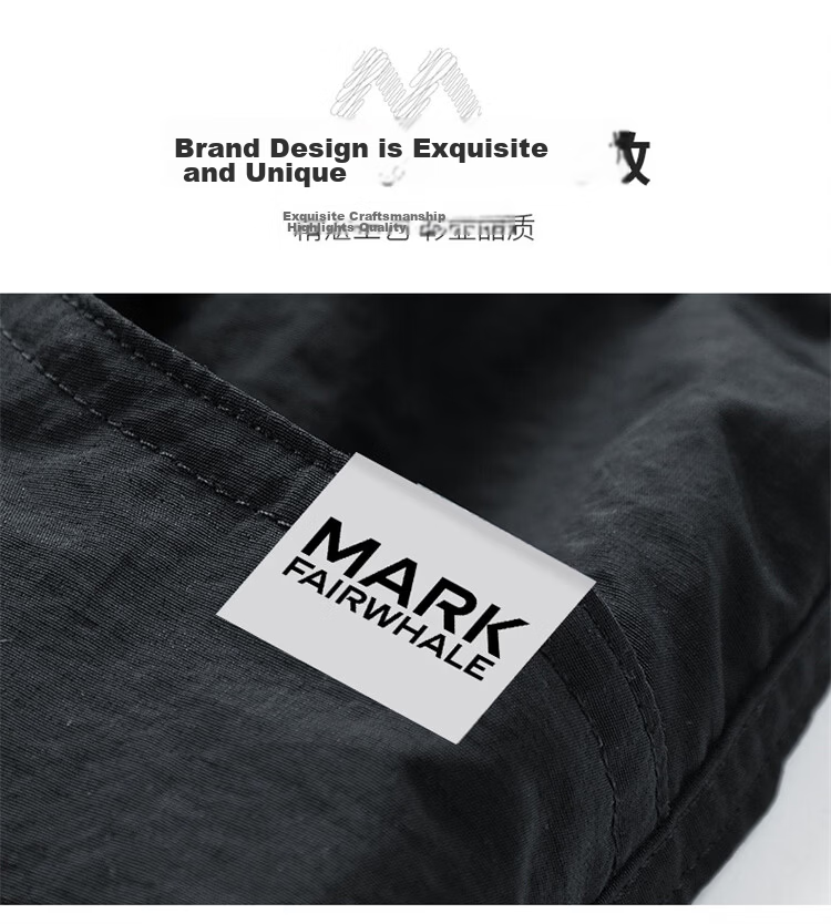 MARK FAIRWHALE American Style Ice Silk Work Shorts Men Summer Trendy Loose Casual Cool Sports Pants Black 4XL 7