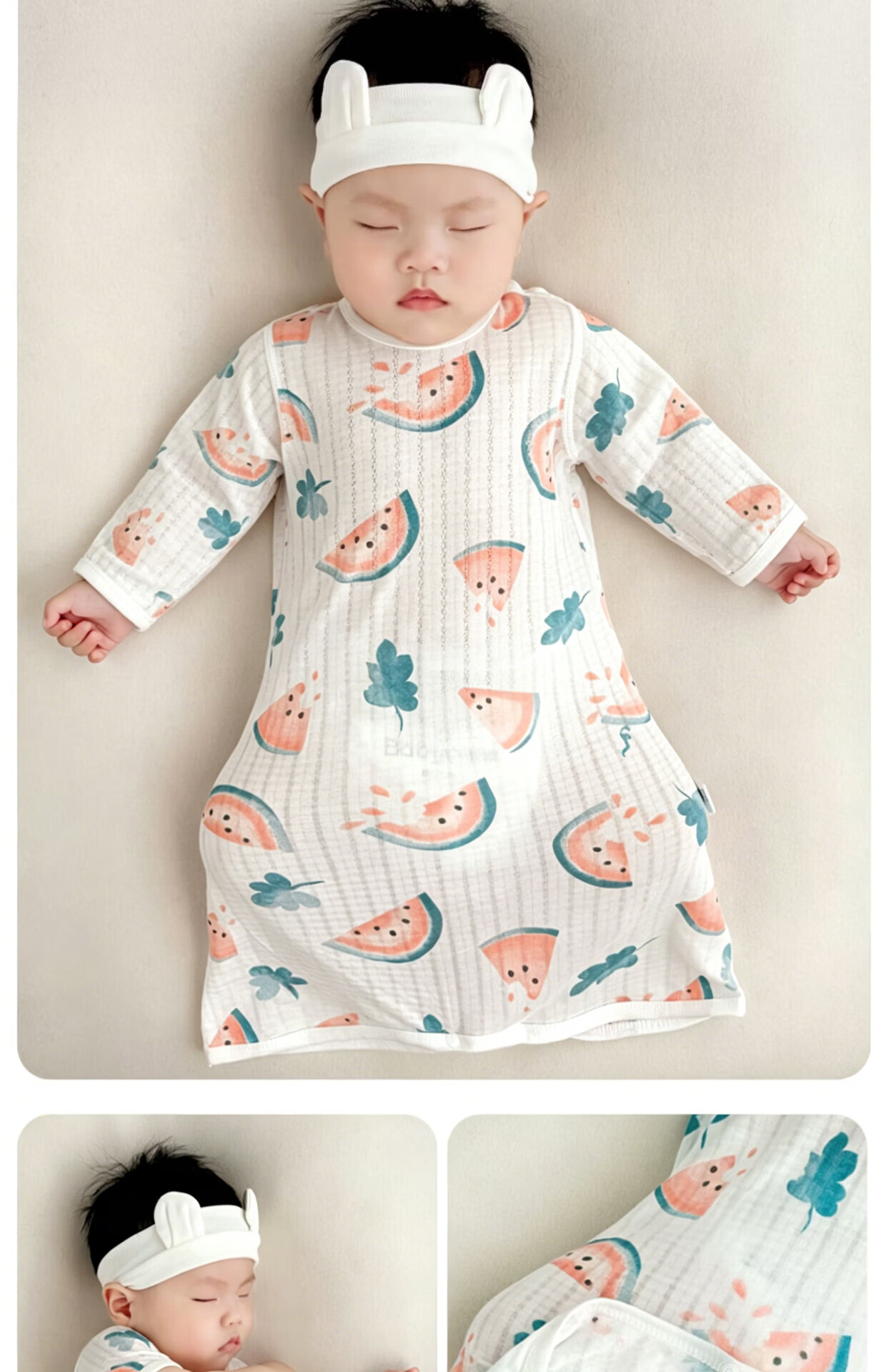 9i9 Baby Anti-Kick Quilt Breathable Cotton Sleepwear Autumn Pure Cotton Newborn Pajamas Cute Rabbit 0-1 Year Old 18