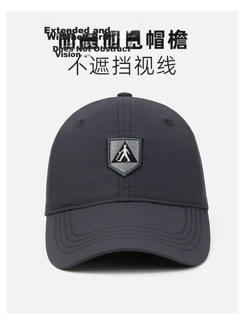 Zulijian Men's Baseball Cap Sun Protection Hat Women's Duckbill Cap Sports Outdoor Travel Sun Hat Black 4