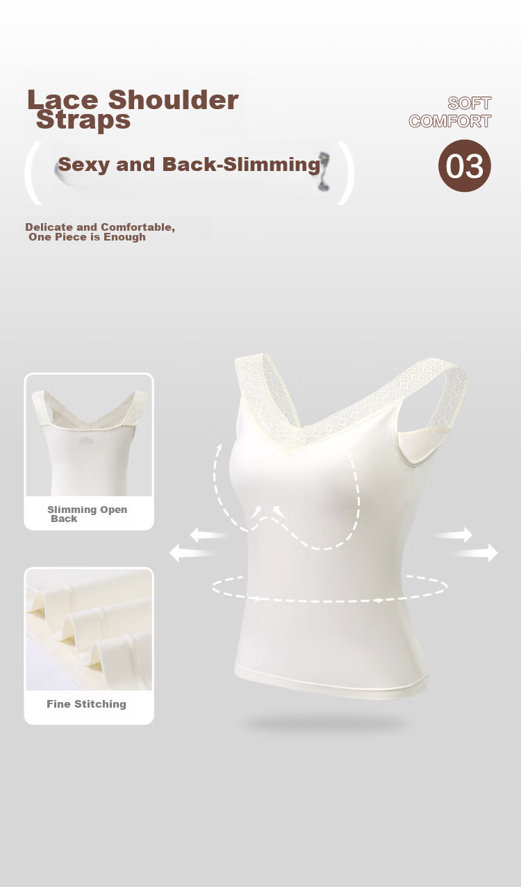 Hodohome Red Bean Lace Strap Camisole Top for Women New Style Layered Wearable Base Shirt 165 4