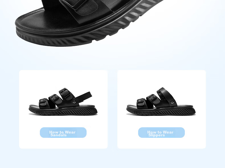 DANCING WOLVES Summer Sandals Dual-Wear Breathable Quick-Dry Casual Outdoor Beach Shoes Durable Non-Slip Black Size 41 8