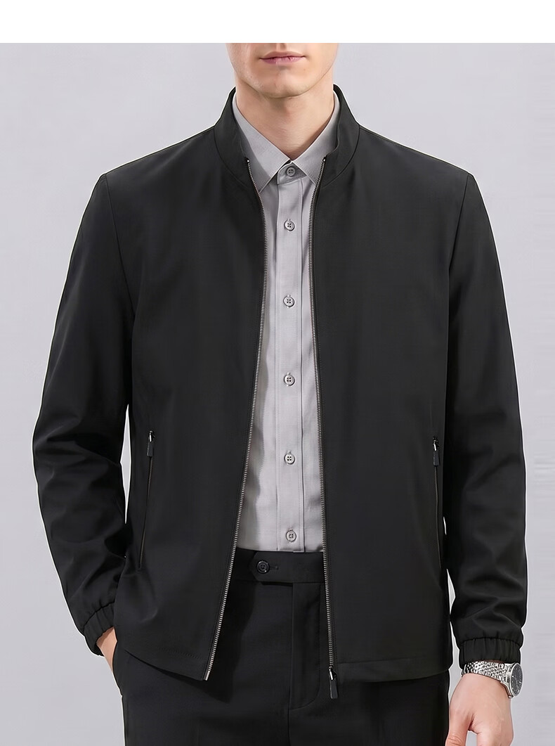 Shanshan [Three-Proof] Executive Jacket Men's Seamless Lapel Coat Business Commuter Wrinkle-Resistant Civil Servant Top Black 14
