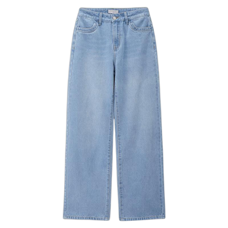 Giordano Women's Pants, New Summer 2026 Style, Pure Cotton Vintage Washed Straight-Leg Whisker Jeans, 13416339