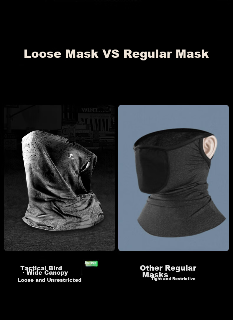 Tactical Bird Wide Brim | Loose Summer Ice Silk Sun Protection Face Mask Scarf Men's Large Size Fishing Face Cover Sunshade Neck Gaiter 5