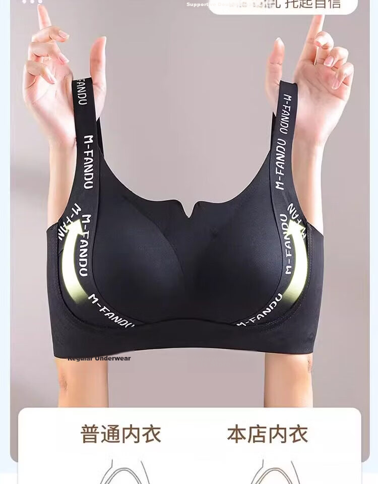 GUJIN High School and College Girls Large Bust Sports Shockproof Plus Size Bra Anti-Sagging Side Support Push-Up Bra S 3