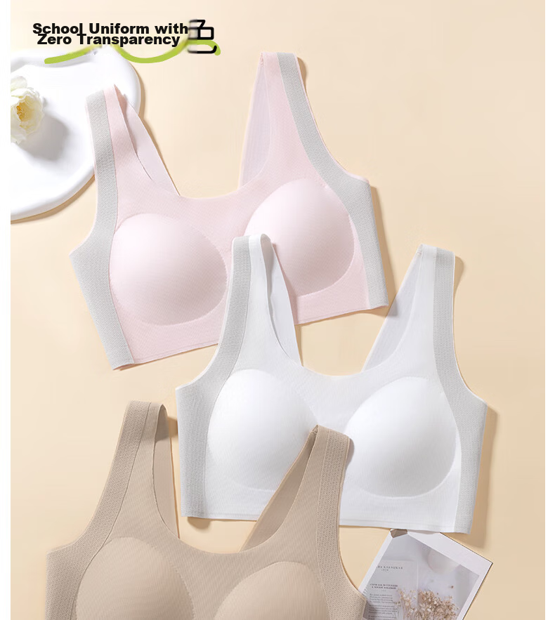 GUJIN 2-Pack Girls' Developmental Shaping Bras for Ages 13-16, Middle and High School Student Sports Bras 13