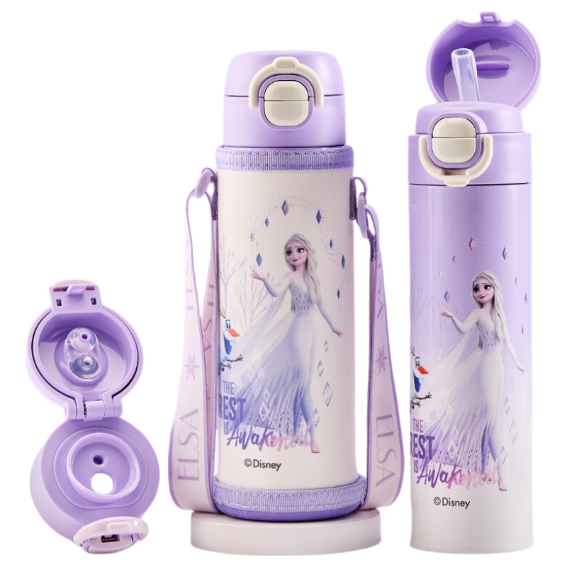 Disney Kids Insulated Stainless Steel 316 Large Capacity Straw Water Bottle Portable Double Drinking Cup for Boys and Girls Elementary School Students