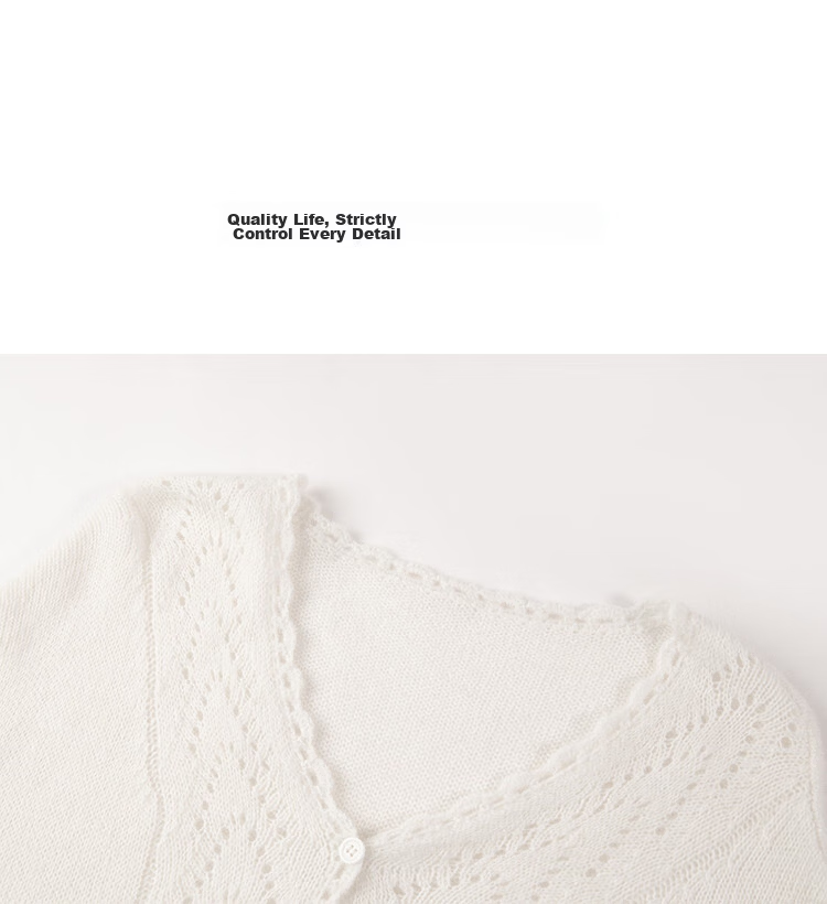 Demana Mohair Wool Blend Autumn V-Neck Hollow Jacquard Ruffle Drawstring Slim Knit Sweater for Women 12