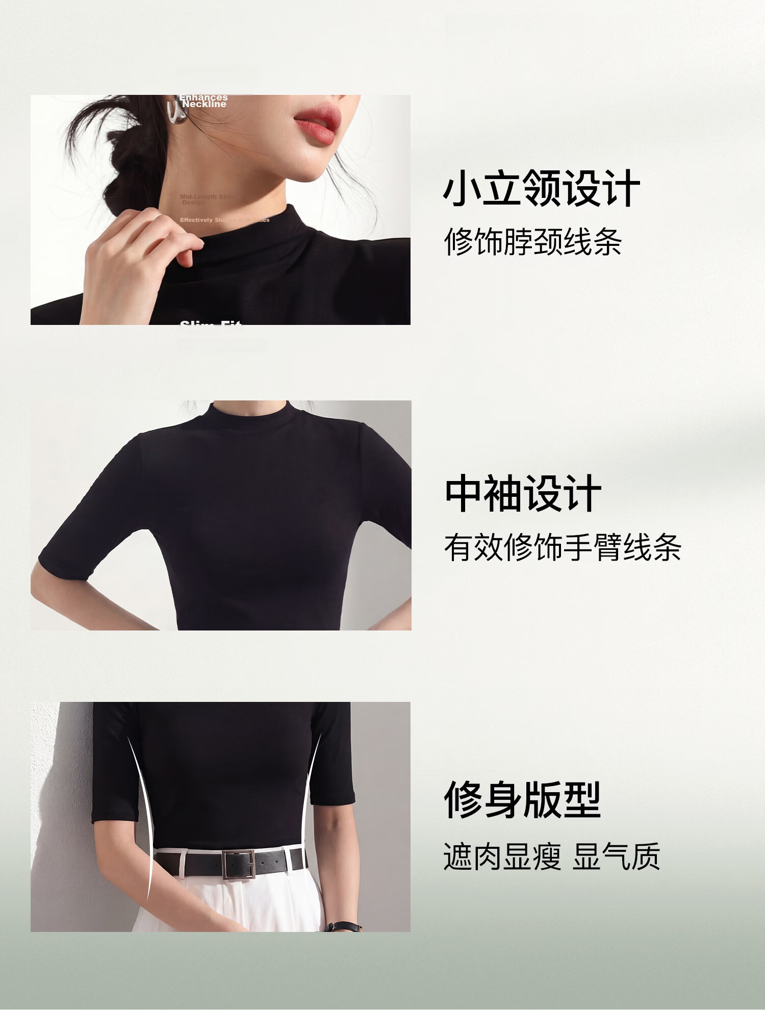 MiiOW [Mulberry Silk] White Mid-Sleeve T-Shirt for Women, 2026 New Spring And Summer Cool Inner Layer, Five-Point Short Sleeve Slim Fit Base Layer 14