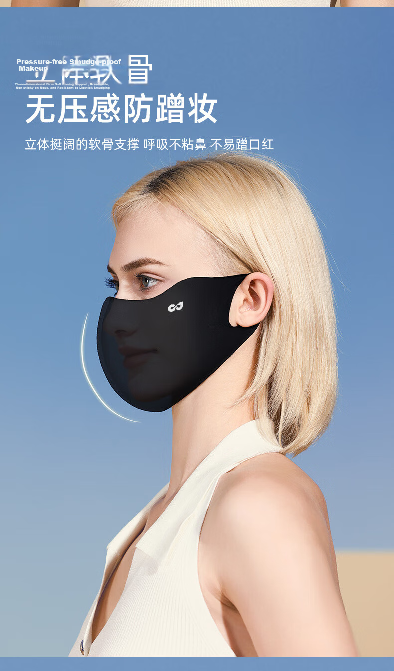 GLO-STORY Ice Silk Sun Protection Mask for Women Outdoor UV Protection Breathable Golf Face Cover Ear-Hook Style 19