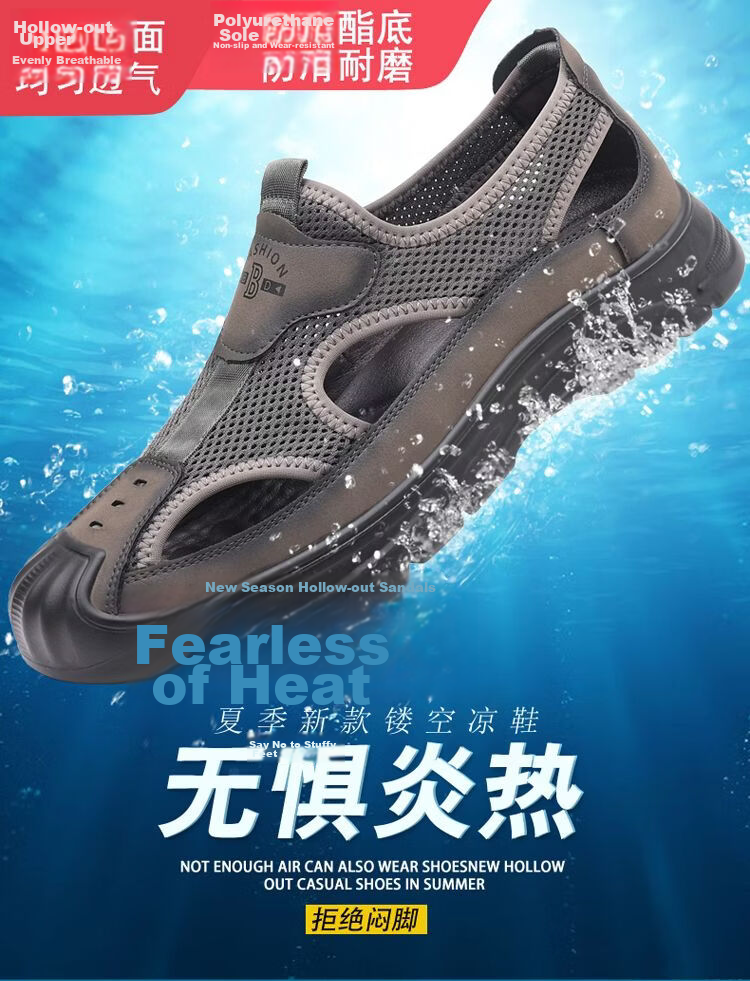 Jingzhenlianggong New Casual Sandals High-Quality Ultra-Soft Men's Breathable Sandals Wear-Resistant Non-Slip Dark Brown [Water-Resistant] Size 41 1