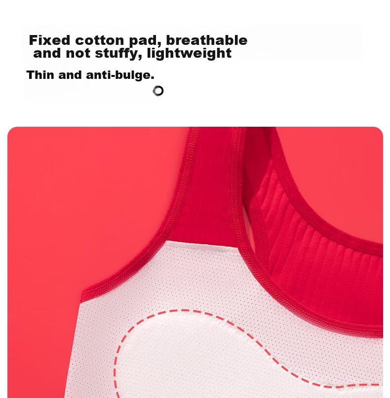 Meishianxuan 2026 Girls' Red Cotton Vest and Bra Set for 12-Year-Olds in Developmental Stage 9