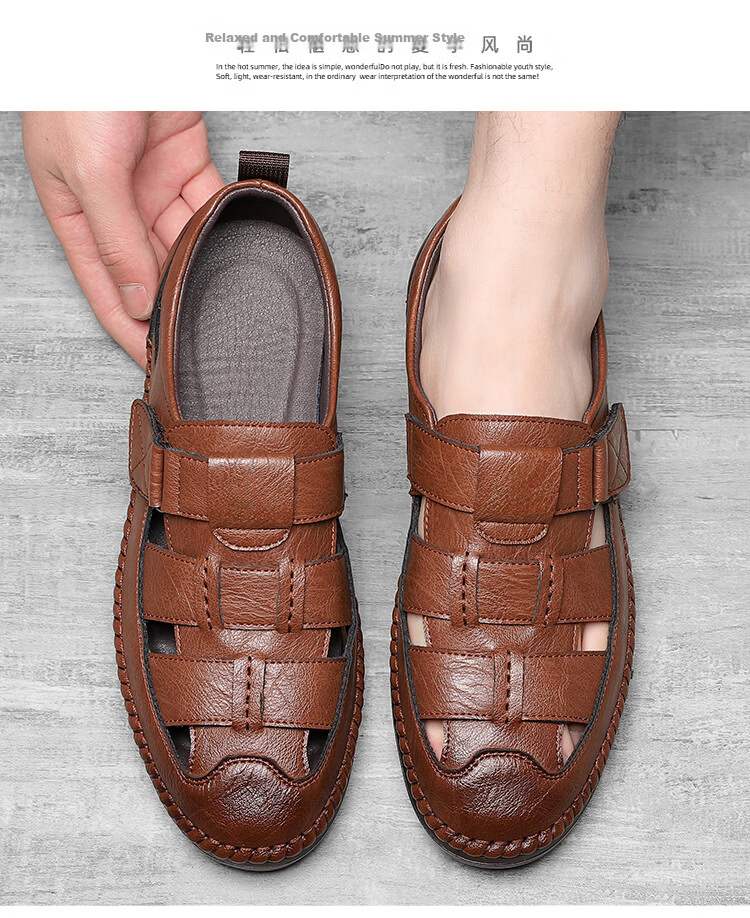 Jingzhenlianggong New Casual Sandals High-Quality Ultra-Soft Men's Breathable Sandals Wear-Resistant Non-Slip Black [Upgraded Version] Size 39 25
