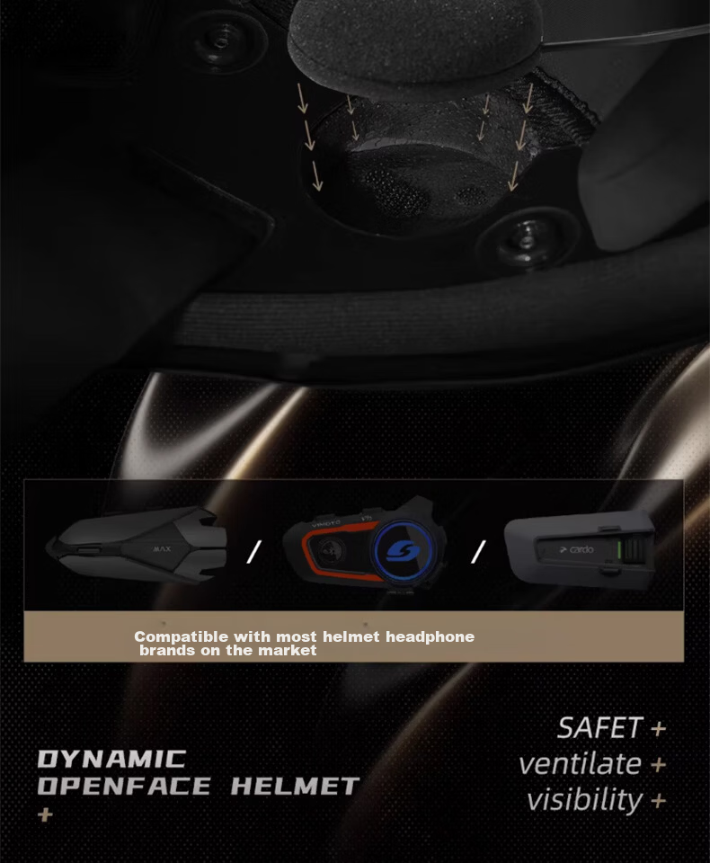 RSV Motorcycle Helmet 3/4 Open Face Electric Vehicle 3C Certified Half Helmet Unisex Four Seasons Safety Cap L 15