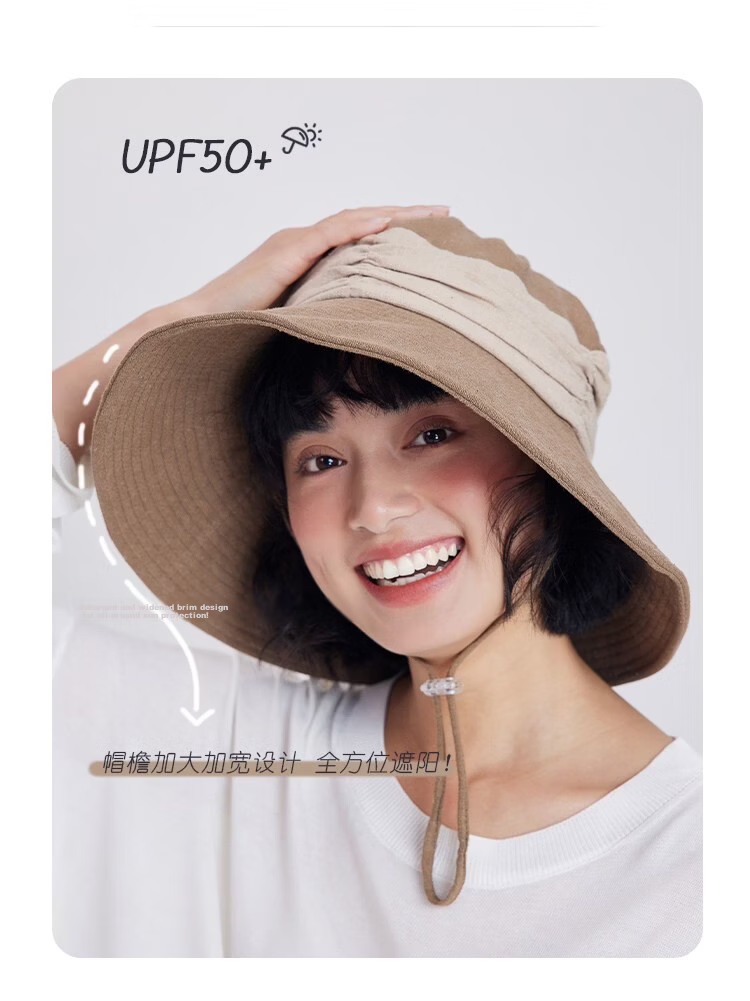 Lagur Breath Forest Natural Ramie Handmade Wide Brim Bucket Hat Women Sun Protection Summer Khaki 5