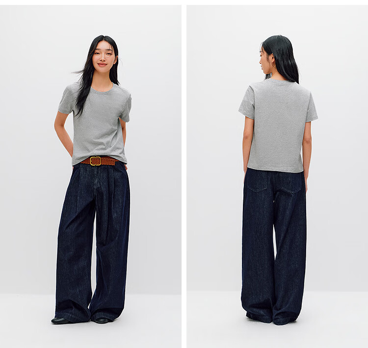 Semir Mall Style | Women's Summer Short Sleeve T-Shirt Solid Color Crew Neck Regular Shoulder Top 2026 Versatile Shirt 101926100001 32