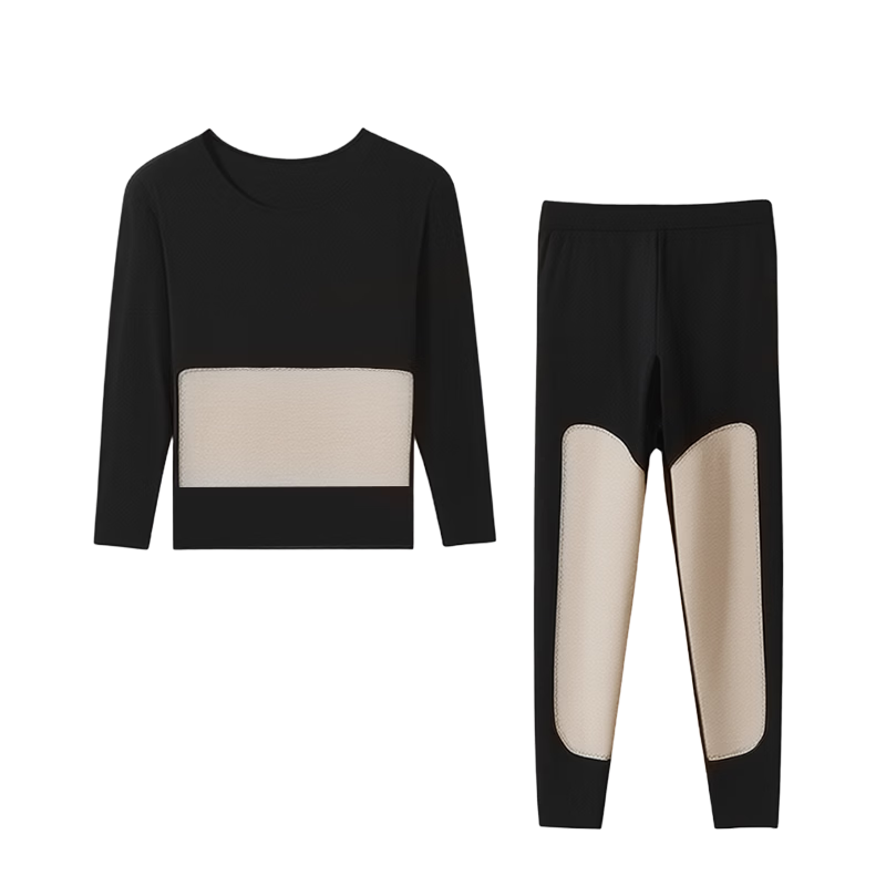 LangSha Women's Thermal Underwear Seamless Customizable Double-Sided Fleece Wool Silk Patch Autumn Top and Bottom Set