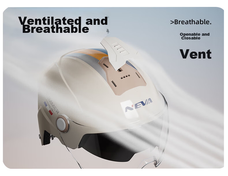 NEVA New National Standard Class A Electric Vehicle Helmet 3C Certified Motorcycle Half Helmet Unisex Summer Sun Protection Electric Bike Safety Cap 8