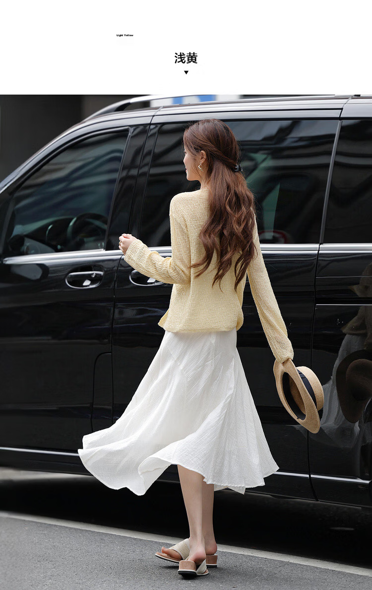 Mt Spring Oxygen V-Neck Long Sleeve Cardigan with Button Decoration Elegant Knitwear for Women 6