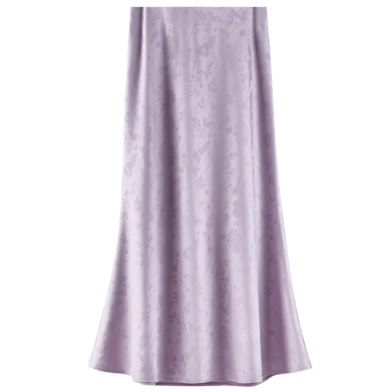 Shangdu Bila Gentle Elegant Summer High-Waist Stretch Jacquard Mermaid Midi Skirt for Women
