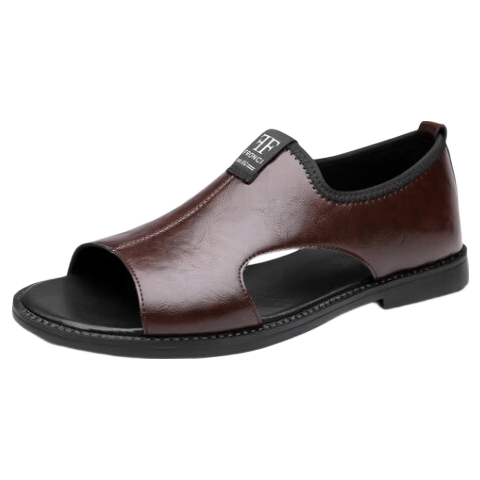 Jingzhenlianggong Men's Summer Sandals Dual-Use Slippers Non-Slip Soft Sole Beach Shoes Dark Brown [Lace-Up] Size 39
