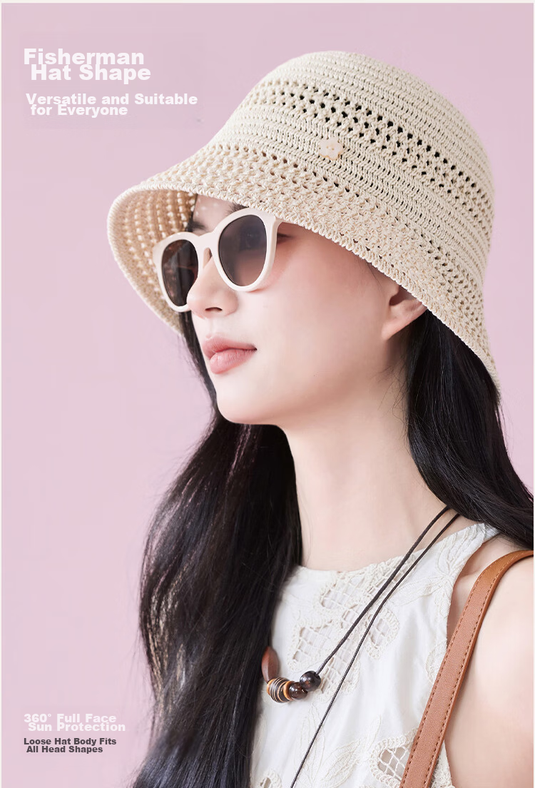 JIUMU Women's Linen Sun Hat Sunshade Fisherman Hat Cotton Cool Hat Summer Outdoor Face Covering Beach Vacation Hat 6