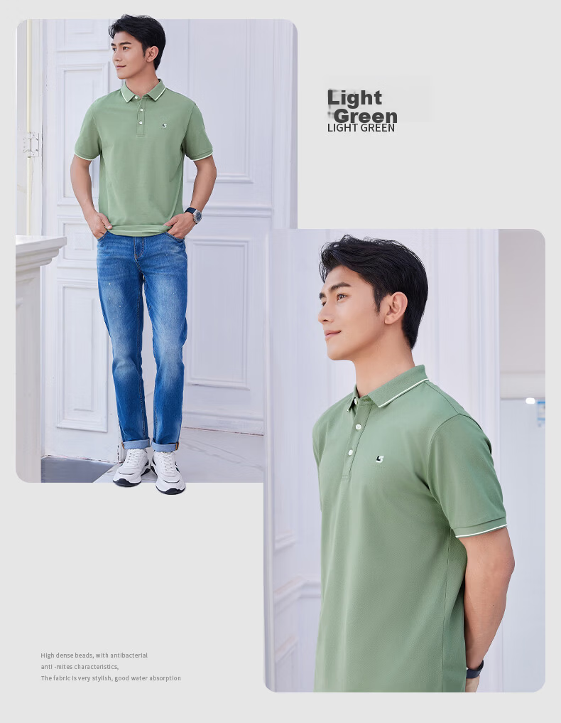 Laxton Men's Short Sleeve Summer Polo Shirt Antibacterial Moisture-Wicking Breathable Cooling Anti-Curling Navy Blue S 17