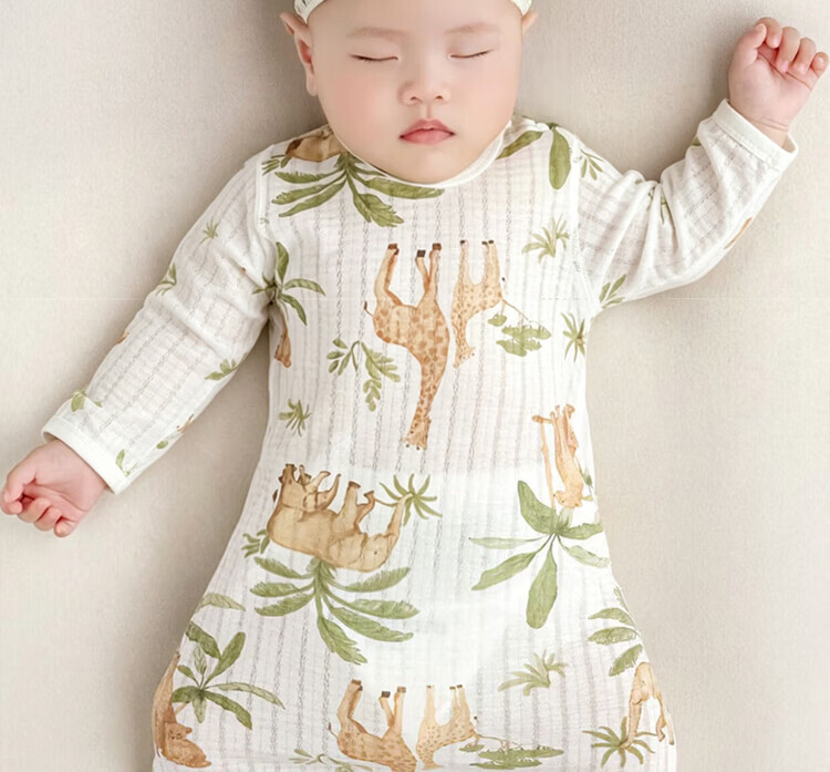 9i9 Baby Anti-Kick Quilt Breathable Cotton Sleepwear Autumn Pure Cotton Newborn Pajamas Cute Rabbit 0-1 Year Old 4