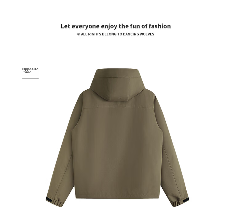 Dancing with Wolves [High Density Windproof] Hooded Jacket Men Outdoor Functional Trendy Commuter Casual Coat 701 Khaki L 11