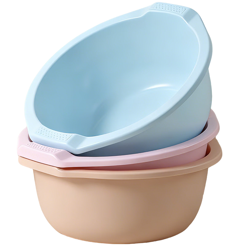 MR Face Basin, 37cm, Set of 2, Large Size, Thickened, Baby Basin, Vegetable Washing Basin, Foot Washing Basin, Student Plastic Basin, Foot Soaking Basi