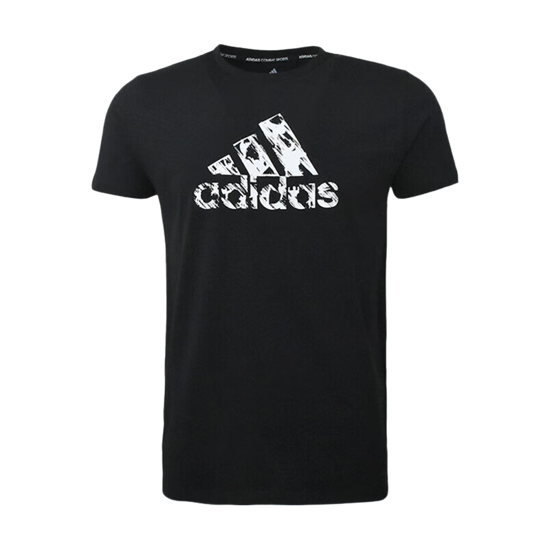 Adidas [Clearance Sale] Summer Unisex Short Sleeve Men's T-Shirt for Running, Fitness, Sports, Quick-Dry Versatile Black And White S
