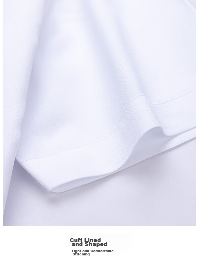 FIRS 200-Thread Satin DP Non-Iron Short Sleeve Shirt Men Summer High-End Pure Cotton Business Shirt Light Sky Blue 43 13
