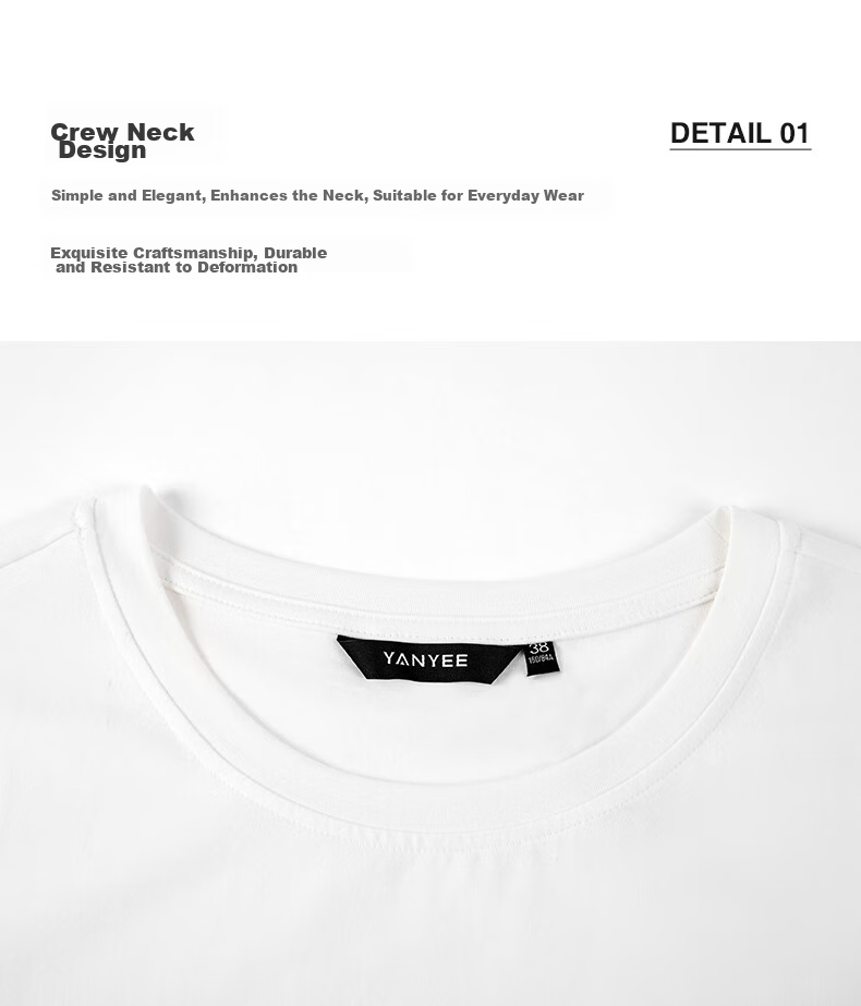 YANYEE Vintage Print Cotton Short Sleeve T-Shirt 2025 Spring Commuter Round Neck White Top for Women White 1 XL 4
