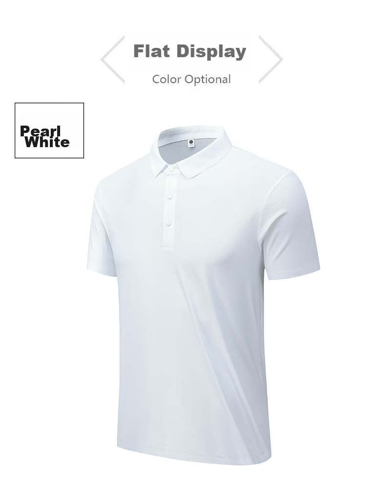 Jeanswest Men's Short Sleeve Polo Shirt Summer Thin Ice Silk Breathable Quick-Dry Casual Business Commuter Top 10