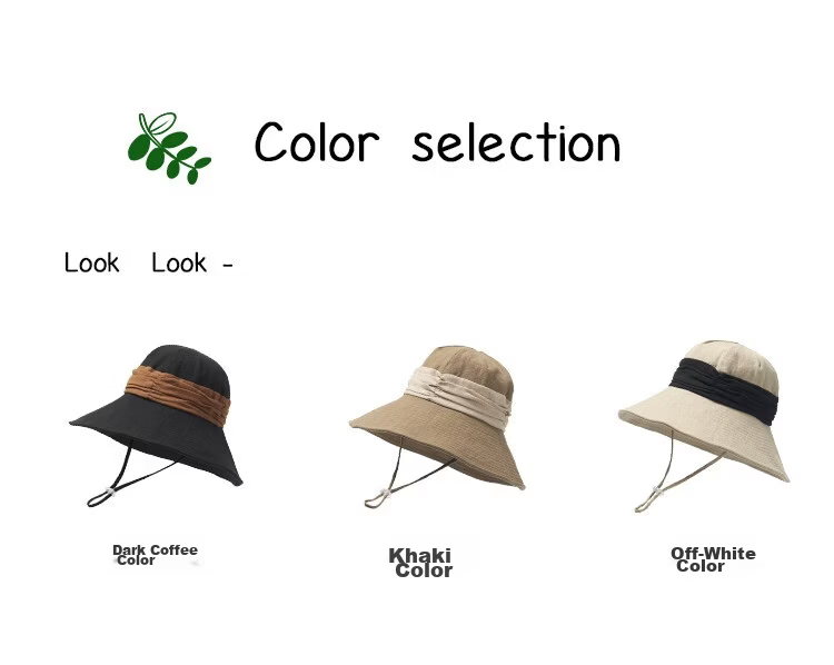 Lagur Breath Forest Natural Ramie Handmade Wide Brim Bucket Hat Women Sun Protection Summer Khaki 6