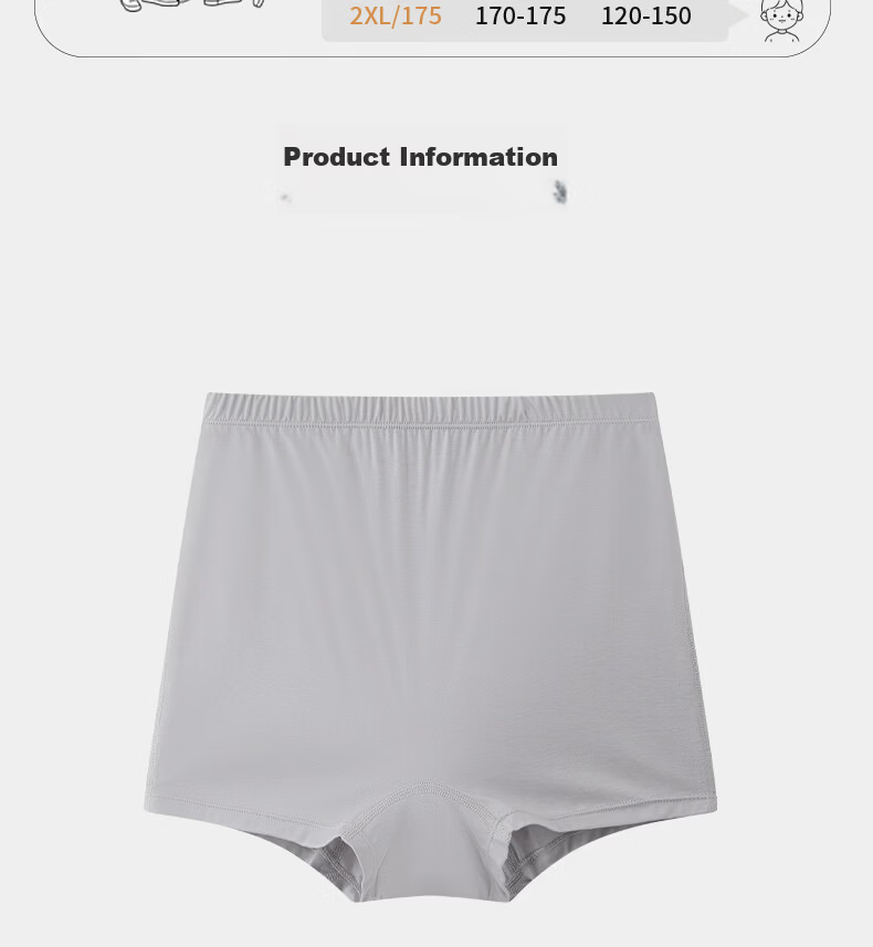 Yiershuang 120-Count Long-Staple Cotton 100% Pure Cotton Women's Boxer Briefs Mid-Rise Shorts High-End Gift Box 17