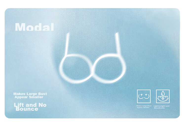 Modal Large Bust Minimizing Lift Bra for Women Summer Push-Up Side Support Wireless Seamless Plus Size Bra 1