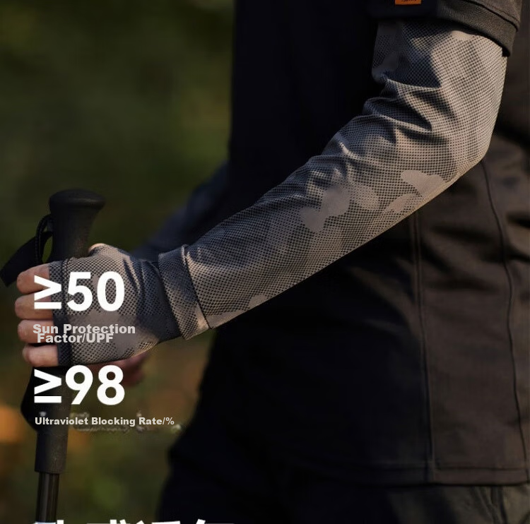 Yu Xiaoduo Sun Protection Sleeves Fishing UV Protection Arm Sleeves Outdoor Dark Gray (Camouflage) One Size 1