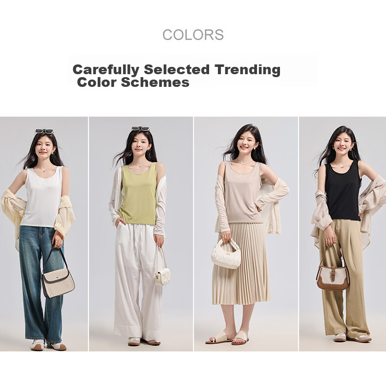 Langsha Women's Camisole Vest 2026 New Ice Silk Sleeveless Outerwear Lightweight Luxury Back-Supporting Side Coverage Top 5