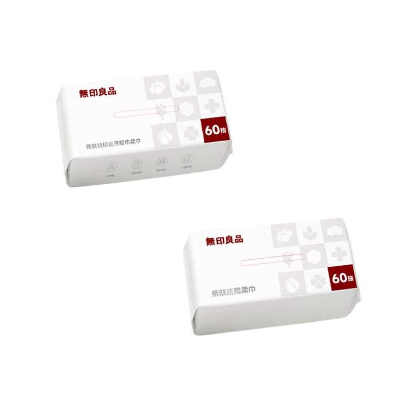 MUJI Disposable Facial Wipes 60 Sheets x 3 Packs Thickened Dual-Use Soft Cotton Face Towels