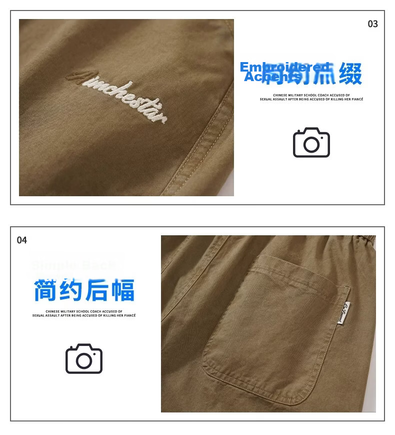 ROMON Men's Cotton Work Shorts Summer 2026 New Loose Straight Casual Mid-Length American Style Thin Five-Point Pants 7