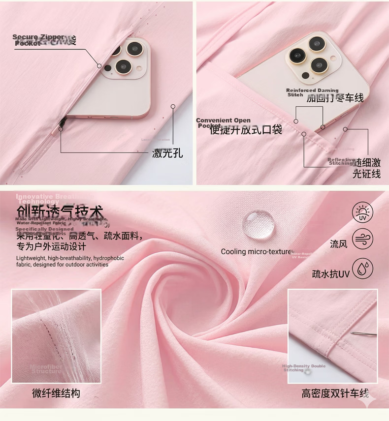 AEMAPE Lightweight Sunscreen Jacket for Women Summer 2026 New Mid-Aged Mom UV Protection Outdoor Skin Jacket Coat 28