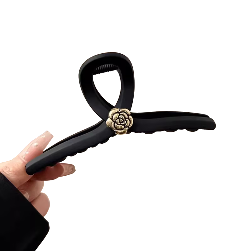 Idair Vintage French Camellia Hair Clip Women's Shark Clip Elegant Hairpin Birthday Gift