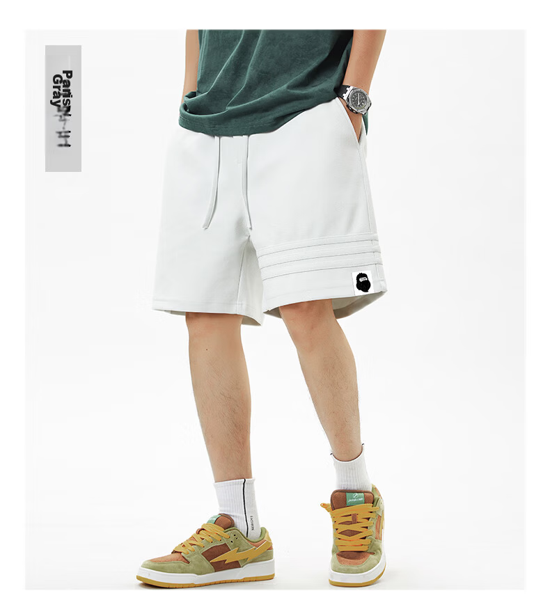 Fingercroxx IT Trendy Casual Sports Shorts Men Summer Lightweight Loose Fit Five-Point Pants Pink S 27