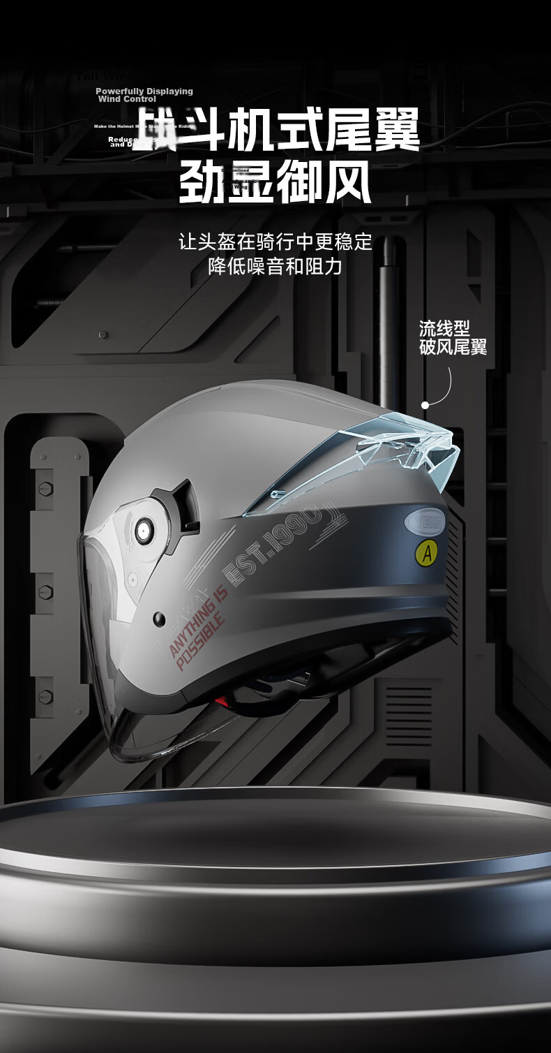 YEMA Motorcycle Helmet Men's 3C Certified Winter Warm Motorbike Safety Helmet Women's Four Seasons Universal Starry Black XXL 8